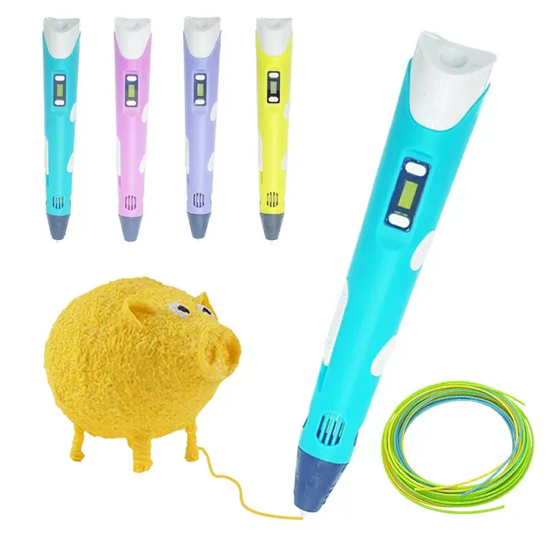 Birthday Kids 3D Drawing Printing Pen with LCD Screen - PLA ABS Filament Toys 1