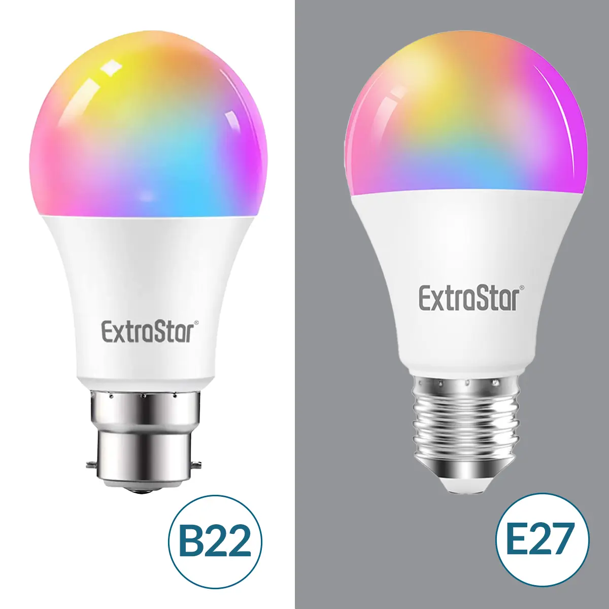 ExtraStar 10W E27/B22 RGB LED Light Bulb, App control - Colour Changing
