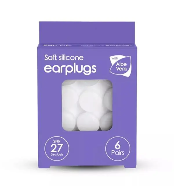 Ear Plugs Premium Soft Silicone Earplugs for Work, Studying or sleep- 6 Pairs