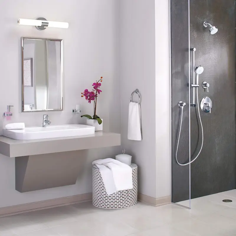 Essentials Towel Ring – Bathroom Towel Holder (Concealed Fastening, Including Screws and Dowels), Suitable for Gluing, Size 20 cm, Chrom 2