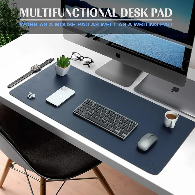 Large Office Leather Desk Mat, Mouse and Keyboard Pad, Computer and Laptop Mat, Desktop Protector and Cover, Writing Pad and Blotter 1
