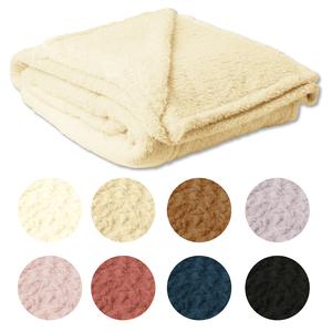 Teddy Fleece Blanket Super Soft Warm Cosy Throw Versatile Blanket for Home Sofa Bedspread Travel Camping Outdoor (Blush Pink Double Size 150x200cm)