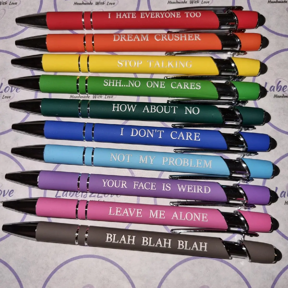 Novelty Colourful 2 in 1 Pen/stylus inc rude, funny message included. Random colour sent.