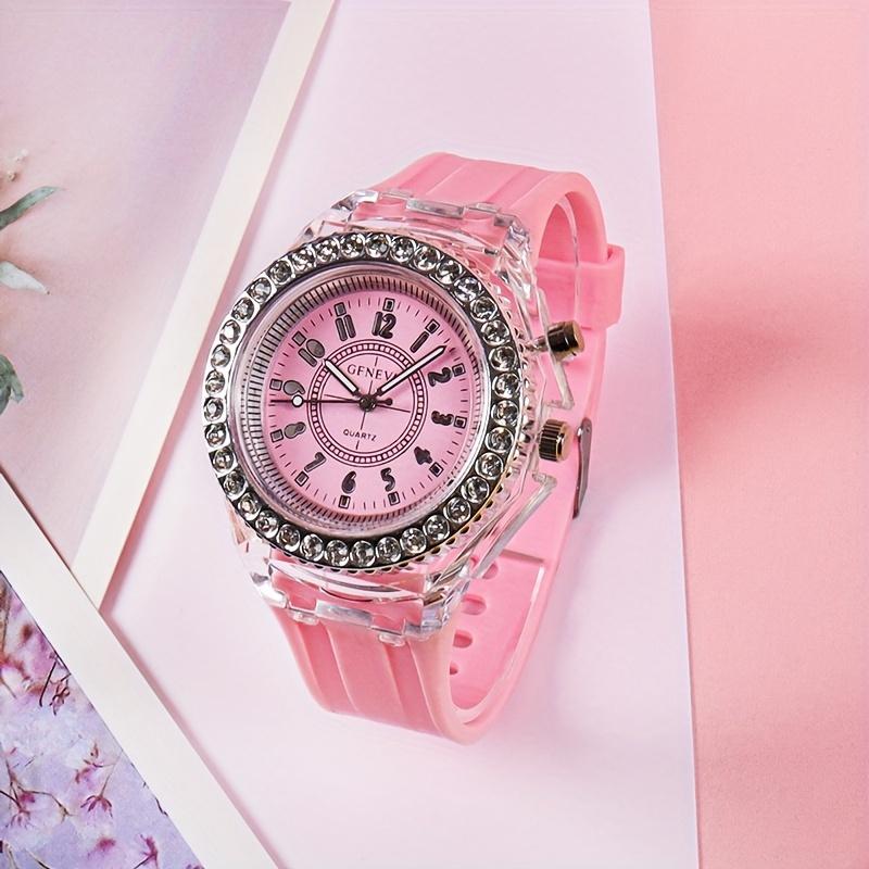 Product Introduction of New Luminous Student Electronic Watch for Teenagers, Junior High and High School Students, Electronic Watch with Rhinestones, Candy Color, Couple Watch, New Year Gift 166 9