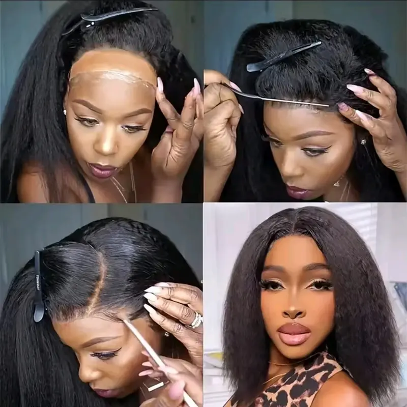 12A Malaysia Kinky Straight Human Hair Wig wigs for 7