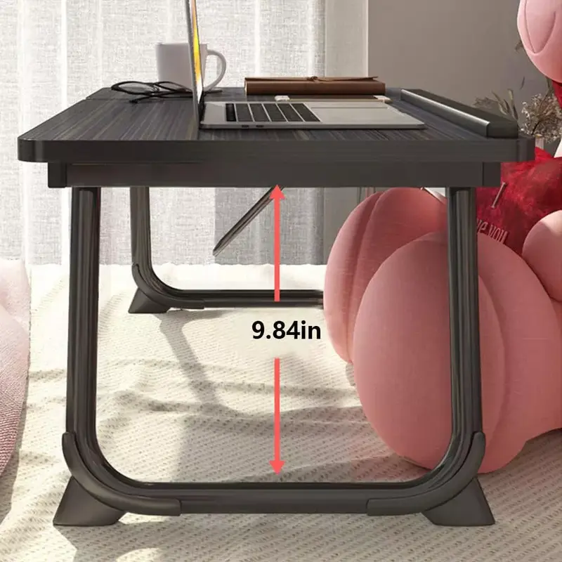 Laptop Bed Table, Bed Desk with Foldable Legs & Cup Slot, Adjustable Trays, Reading Book Holder Notebook Laptop Stand Laptop Tray for Bed, Sofa,Terrace,Carpet, Black furniture table  mountain coffee  tables modern  table portable adjustable  table 6