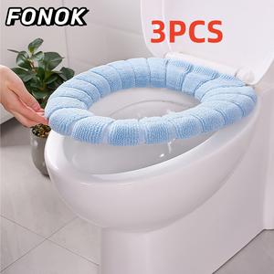 FONOK 5PCS The latest thicker and softer toilet seat warmer pad washable toilet soft pads