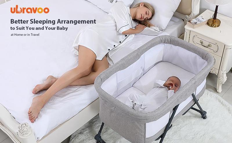 Product Introduction of UBRAVOO Baby Grab-and-go Travel Cot  with Mattress & Silent Wheels,  Rocking Crib Convertible, XYT-001 33