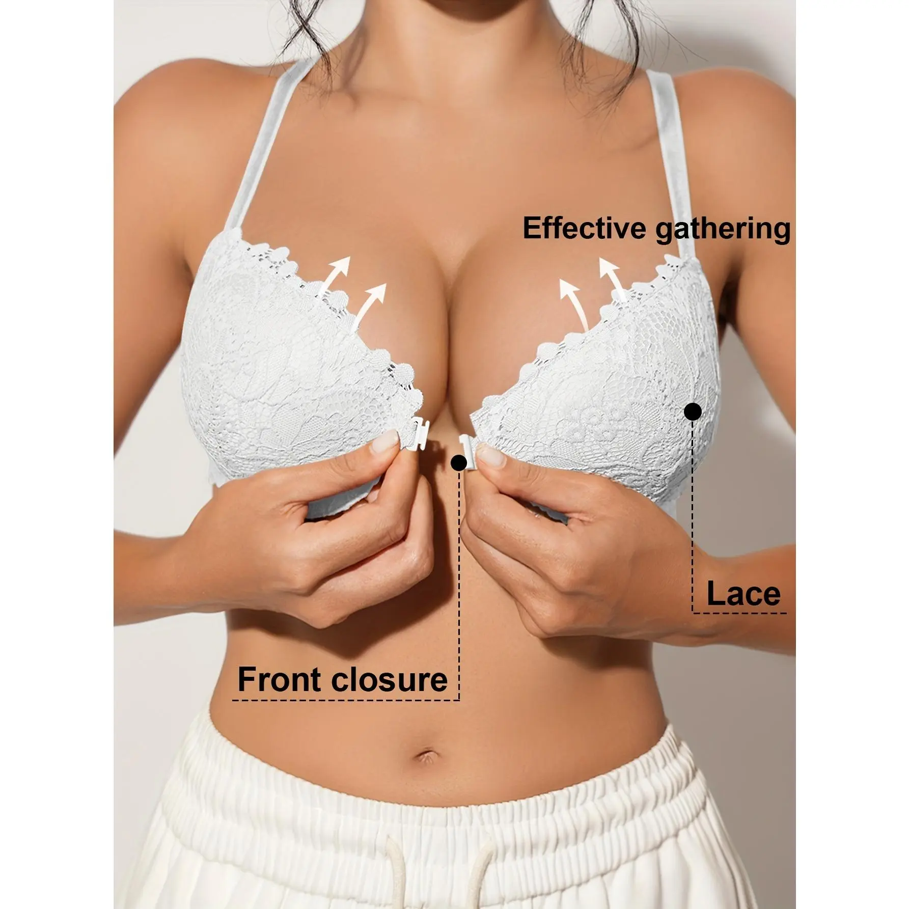 Solid Underwire Bra, Sexy Comfy Push Up Bra, Women's Lingerie & Underwear