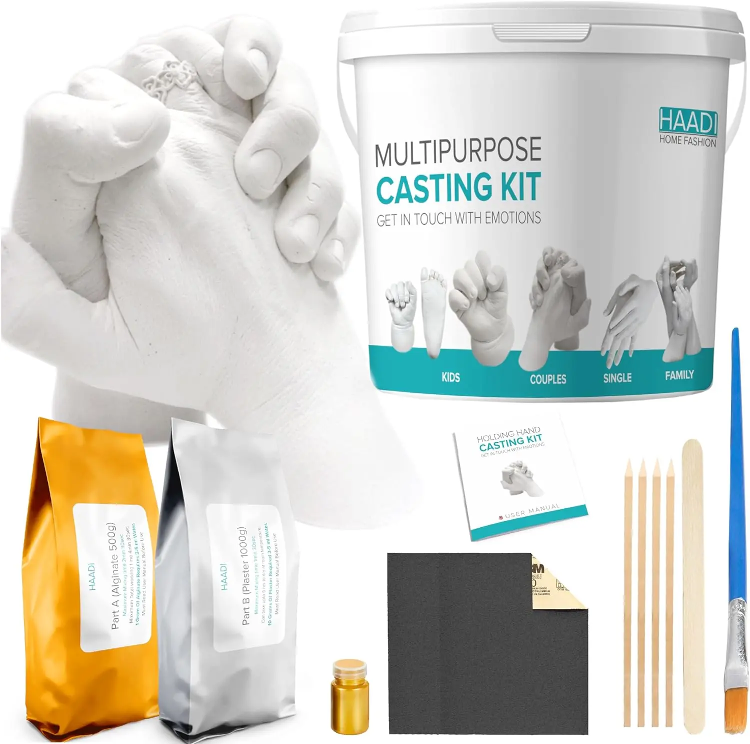 Hand Moulding kit Couples Holding Hands 3D Keepsake Hand Casting kit