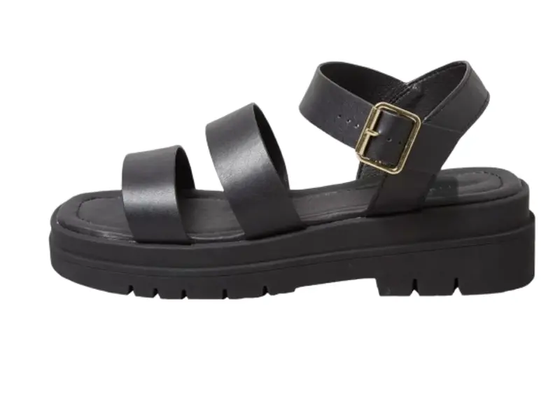 WOMENS EXTRA WIDE FIT(EEE) TRIPLE STRAP GLADIATOR SANDALS BLACK CASUAL SIZE UK 5-10 Shoe Summer Girl Footwear Active Comfort 1