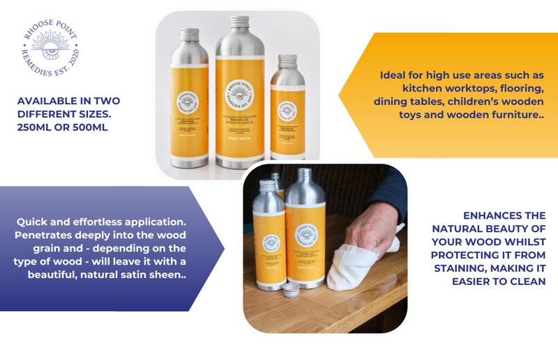 Product Introduction of Danish Oil for Wood by Rhoose Point Remedies Naturally Polymerised Linseed Oil VOC Free & Environmentally Friendly Cutting Board Oil Butcher Block Oil Works as a Stand Oil for Oil Painting Food Safe Wood Sealer for Oil for Oak Table Tops Worktops Floors 19