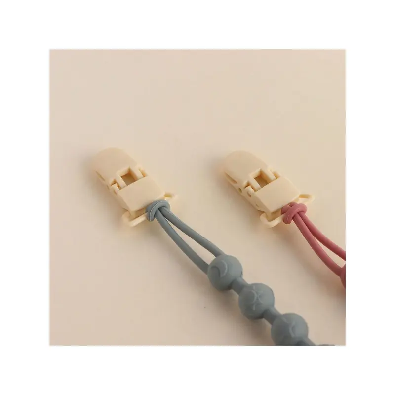 1pc Baby Silicone Pacifier Clip Holder With One-Piece Beads Design, Soft Flexible Binky Paci Clips With Texture For Baby Boys And Girls, Newborn Baby Essentials 6