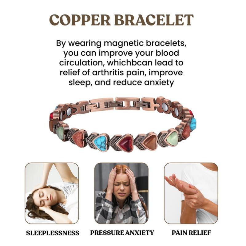 Women’s Magnetic Therapy Copper Bracelet – Energy Balance, and Sleep Support with Hypoallergenic Design 7