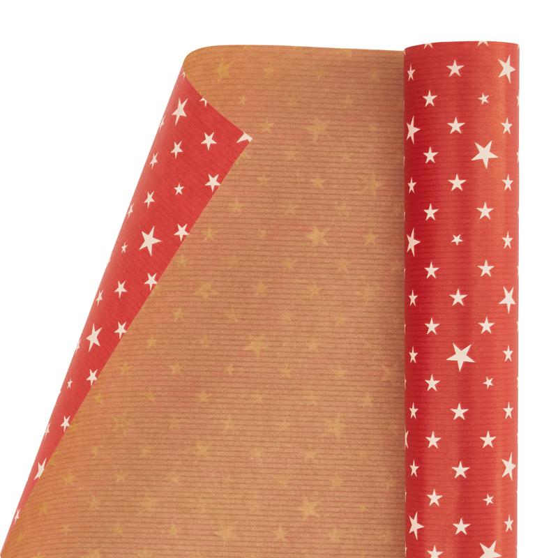 Christmas Wrapping Paper Gift Wrap Natural Kraft Paper Ribbed Eco Wrap Red Brown Bulk Pack 12M Festive 4 Pack 7
