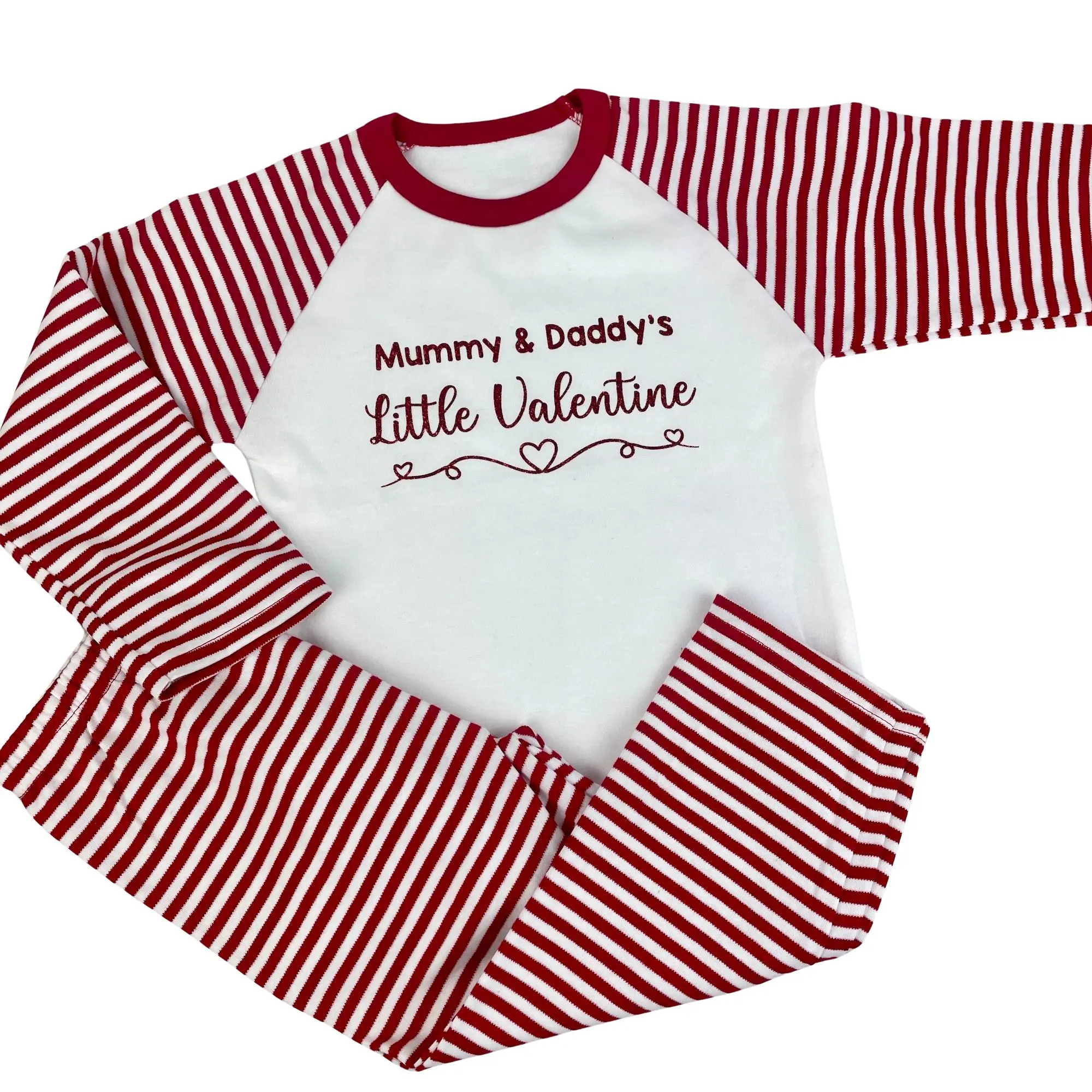 Personalised Little Valentine Red Pyjamas for Boys and Girls