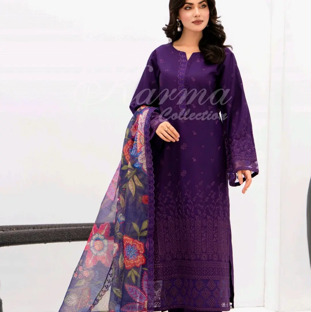 ORIGINAL BRANDED 3PC READY-MADE KARMA COTTON COLLECTION LADIES SUIT  Comfort Elegant