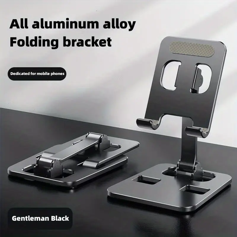 All Metal Foldable Lifting Mobile Phone Holder Lazy Desktop Holder Mobile Phone Tablet Universal Holder Multi Angle Adjustable Mobile Phone Holder Children's Online Class Mobile Phone Holder Base Compact And Portable 4