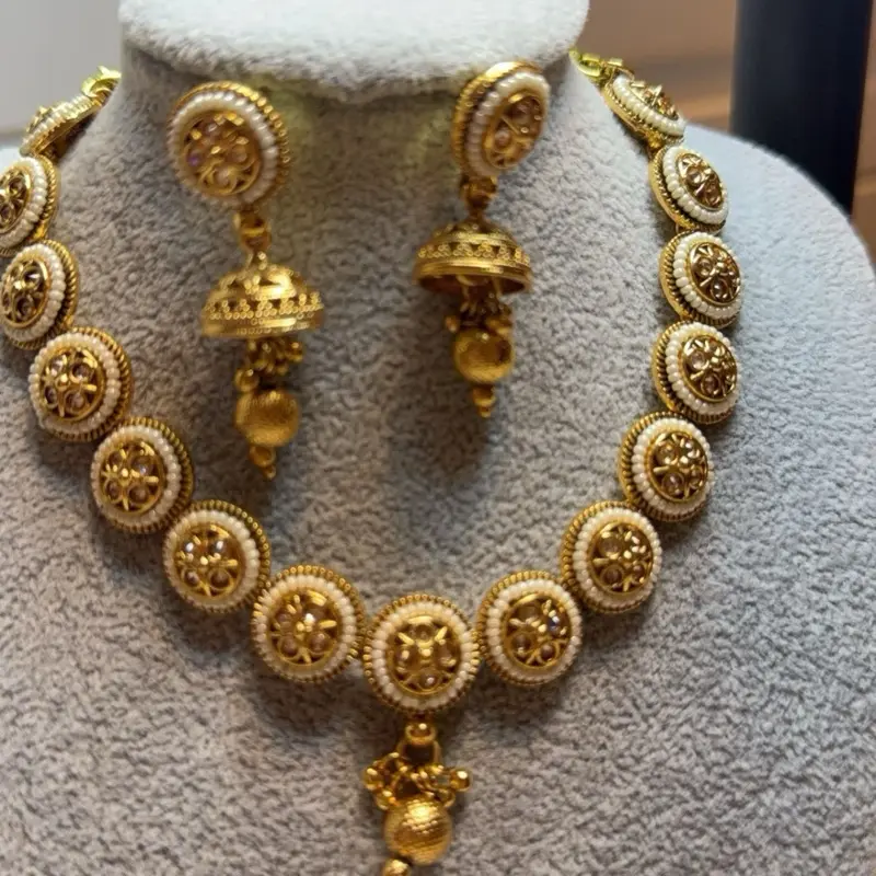Rajwari Set in White and Gold - Perfect for Parties and Special Occasions