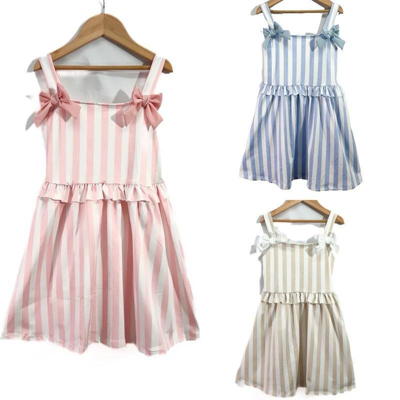 Dainty darlings Childrenswear Pinstripe Bow Dresses 0
