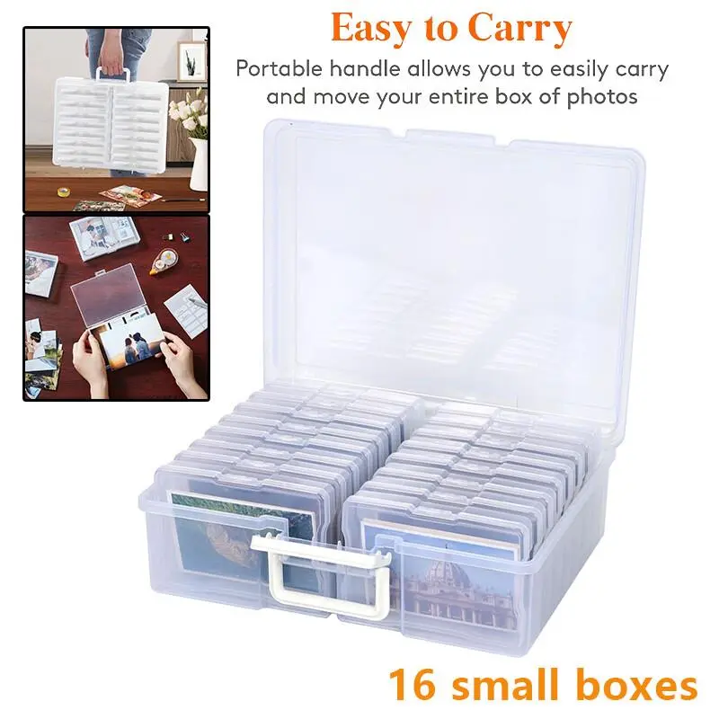 6"x4" Photo & Crafts Organizer Storage box, 16 Cases & Labels UK 4