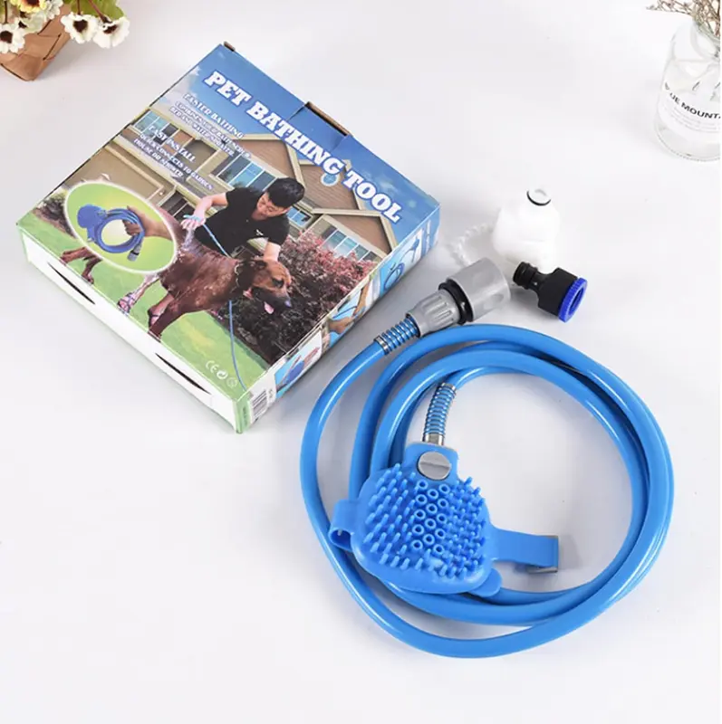 XUBX Dog Shower Sprayer, Dog Bath Brush, 2 in 1 Sprayer and Scrubber Tool, Indoor/Outdoor Dog Bathing Massage Brush, Pet Brush Shower Hand-held Bathing Tool for Large Medium Small Dogs Cats 5