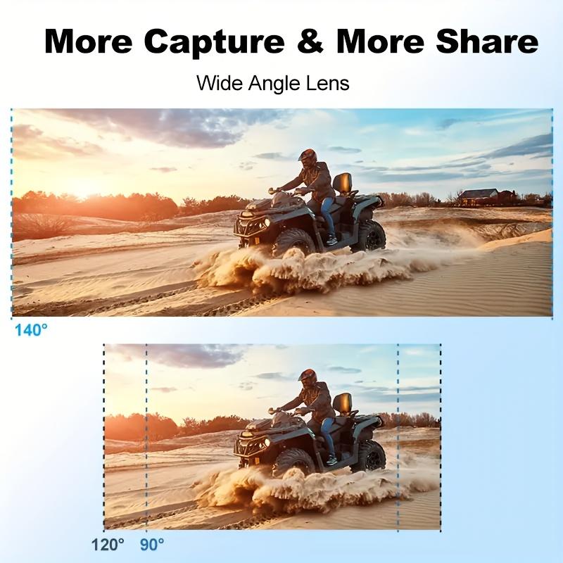 This Is a 1080P HD Action Camera Featuring Ultra HD Recording, a 140° Wide-Angle Lens, a 5.08Cm LCD Screen, Designed for Outdoor Sports Recording, with Automatic Exposure, Digital Stabilization, a Fisheye Lens, And Powered by Battery Or USB, Saving Files 5