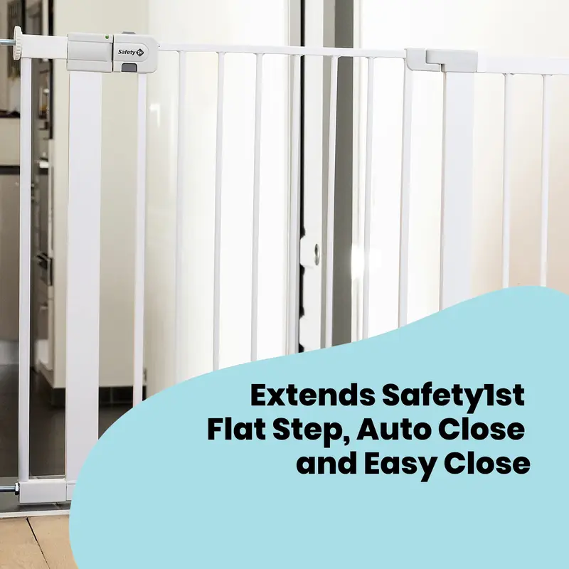 Safety 1st 14 cm Gate Extension, Compatible with Safety 1st SecureTech Metal, Easy Close Metal, Auto Close and Flat Step Stair Gates, extension for baby gate, White, 14 cm 1