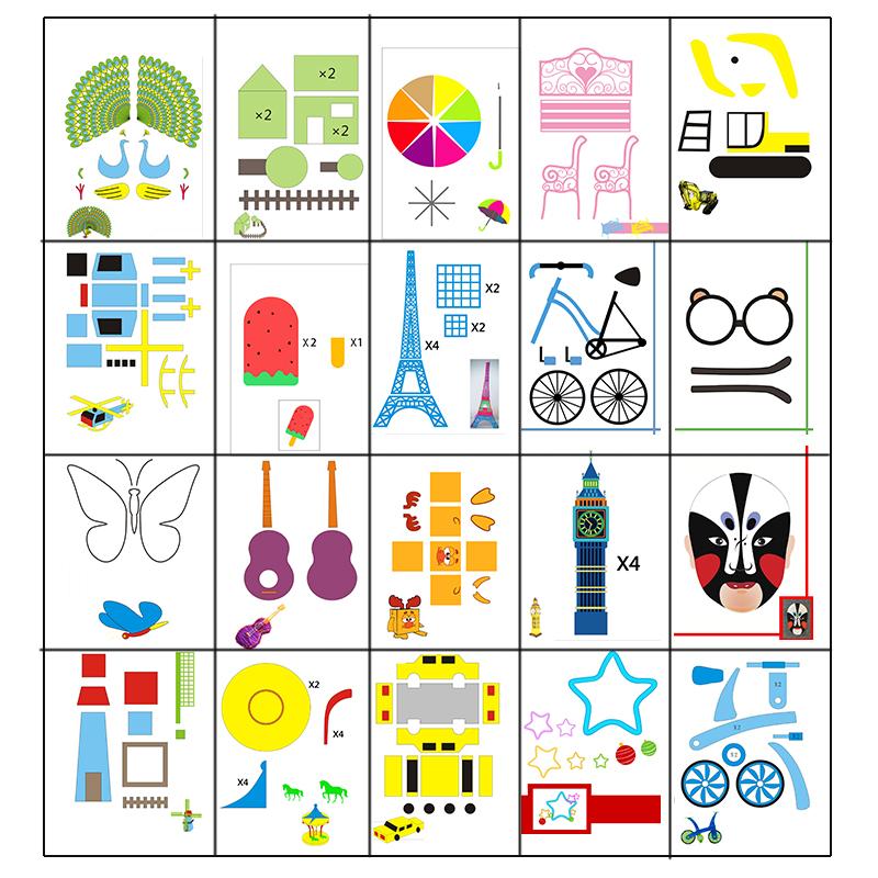 3D Printing Drawing Book and 5 meters/10 colors totaling 50 meters of PLA , Reusable Colorful 40 Patterns Thick Paper Template with a Clear Plate, Painting Graffiti Template for 3D Pen Kids DIY Gift posca pens 7