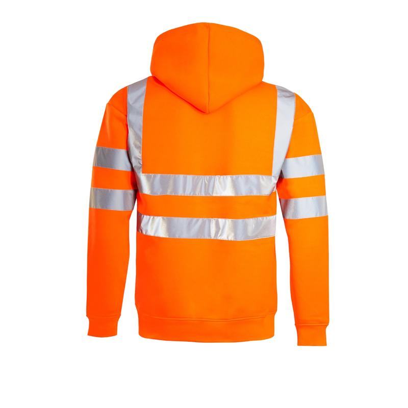 Men’s Hi-Vis Zip-Up Hoodie – High Visibility Reflective Sweatshirts – 2-Tone Design, Warm Fleece, Durable Men's Workwear – Long Sleeve, Machine Washable – Yellow & Orange Safety Jackets for Outdoor Jobs 5