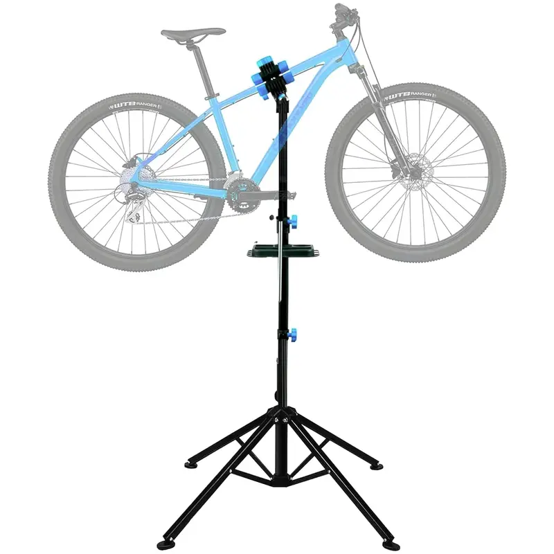 ZENO Bike Stand | Bike Repair Stand | Heavy Duty Folding Bicycle Workshop Stand | Height Adjustable Bike Rack | Mountain Bike Work Tool with a Front Wheel Stabilizer | 193CM | Black 0