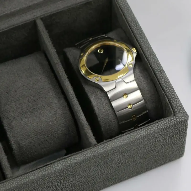 Faux Leather Display Box For 6 Watches With Glass Window Organiser Case Metal Closure 5