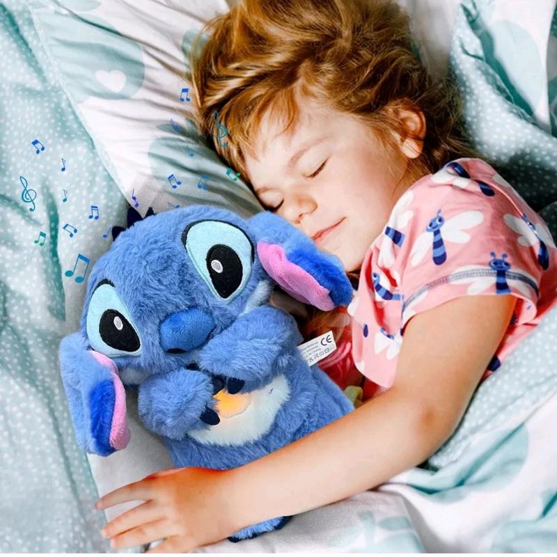 Blue Pink Lilac Teddy Breathing Musical Soothing Doll Sleep Stitch Toy Anxiety Relief Plush Toys 6