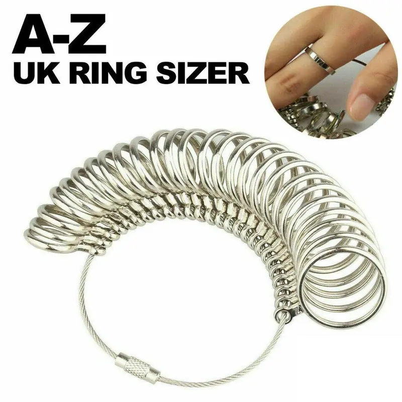 RING SIZE MEASURE UK FINGER SIZER GAUGE FOR MEN WOMEN SIZES A-Z REUSABLE SET 0