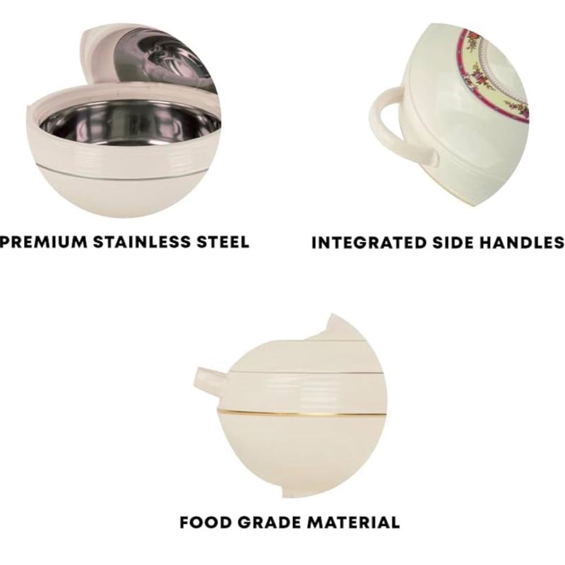 3pc Ambiente Casserole Set - Round Thermal Hotpot for Food Warmer, 3 Sizes (1.2L , 1.6L , 2.5L ) - Cookware 5