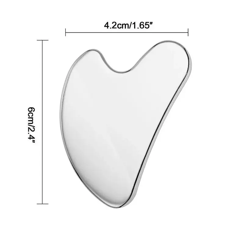 Gua Sha Facial Tools, Stainless Steel Gua Sha, Metal Gua Sha for Jawline Sculpting , Gua Sha Stainless Steel Tool, Skin Care (Silver) Soothing Comfort 3