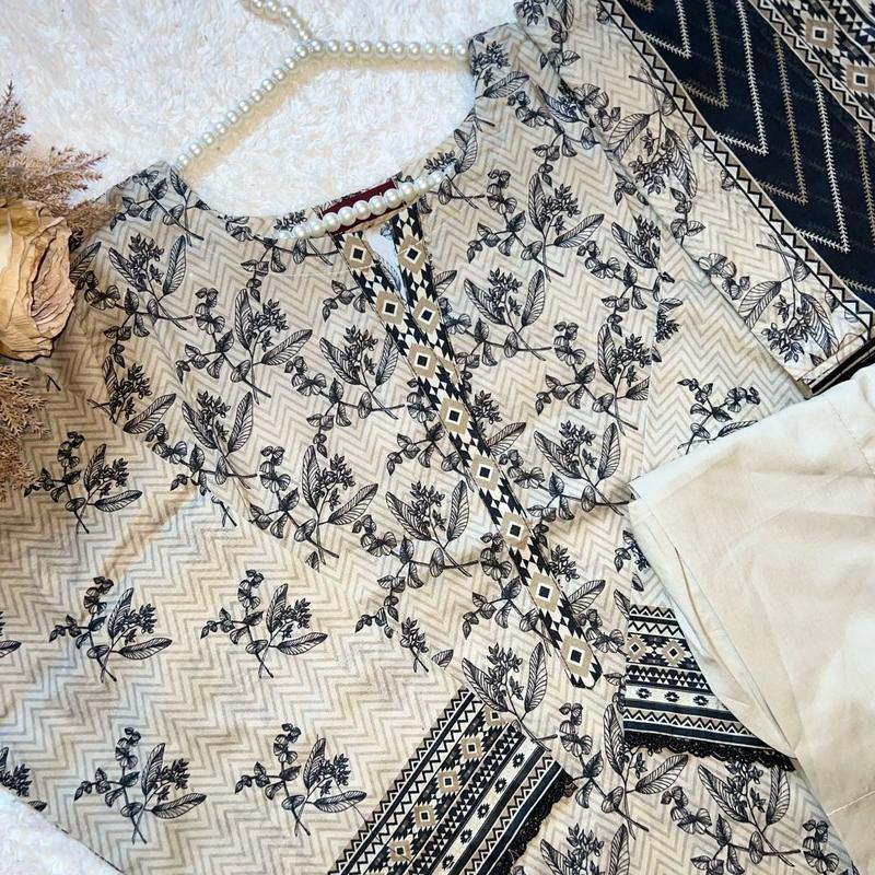 Bin Saeed Printed Lawn 3 Piece Summer Dress for Women - Sizes S to XXL - Casual & Elegant - Comfortable, Clothes 2