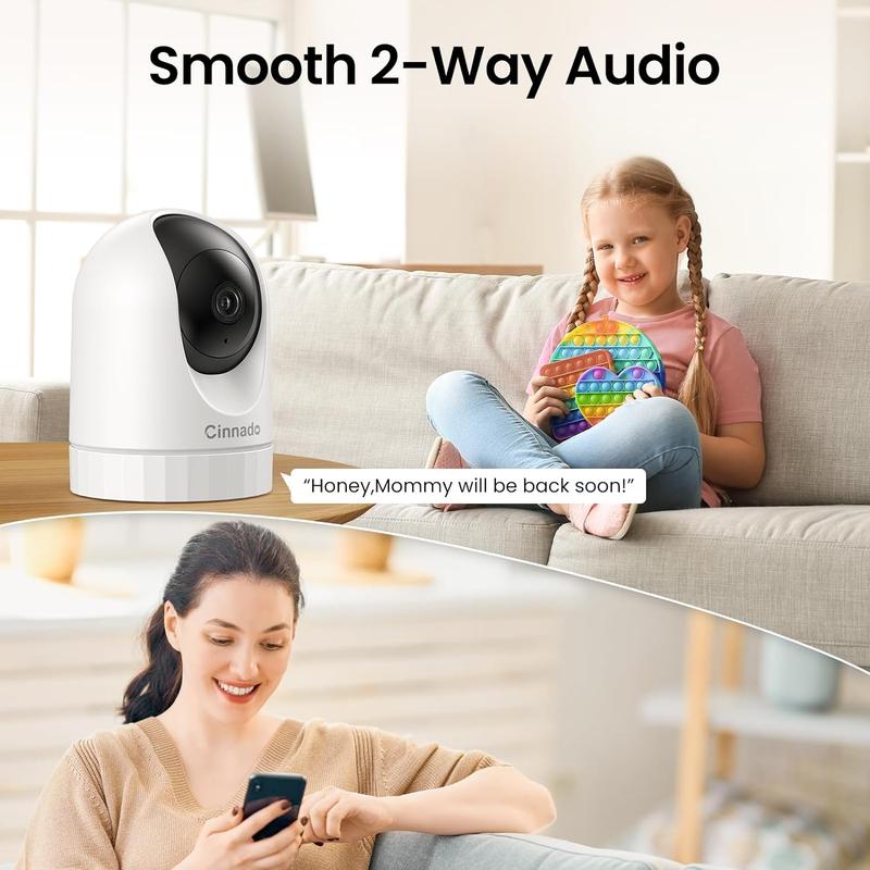 WiFi Security Camera Indoor - 2K Pet Dog Cameras House Security with APP for Baby Monitor Home CCTV Wireless 360°, Motion Tracking, Smart Siren, IR Night Vision, Work with Alexa, D1 5
