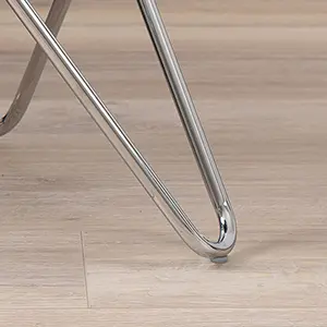 Round Side Table for Living Room Furniture, 50cm Clear Glass Top Sofa Table for Small Spaces, End Table with Chrome Metal Legs 6