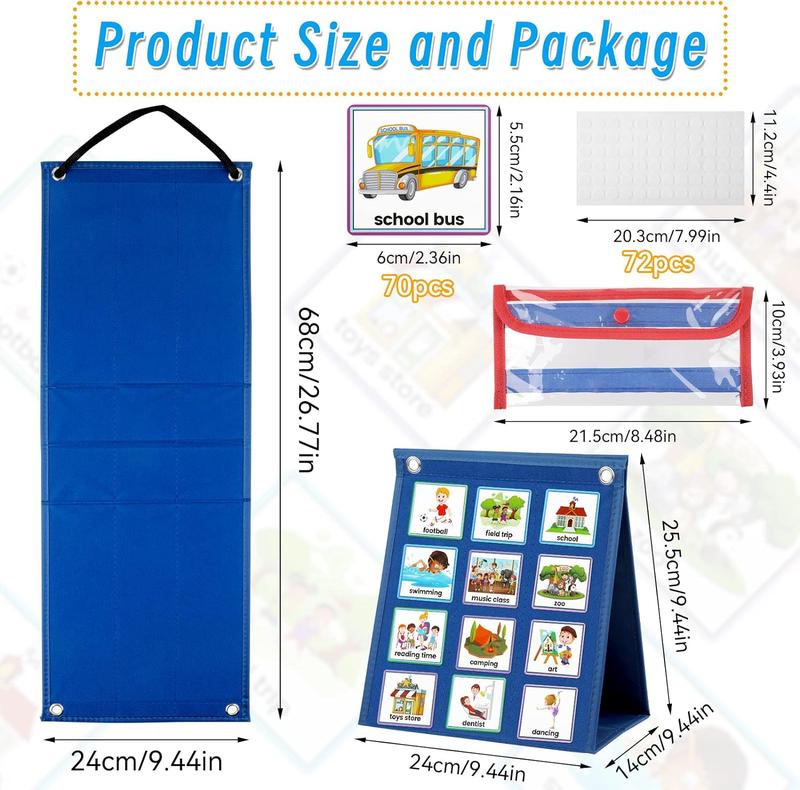 Visual Timetable, Children Visual Now and Next Board Learning Aids Tool with 70 Picture Cards 3
