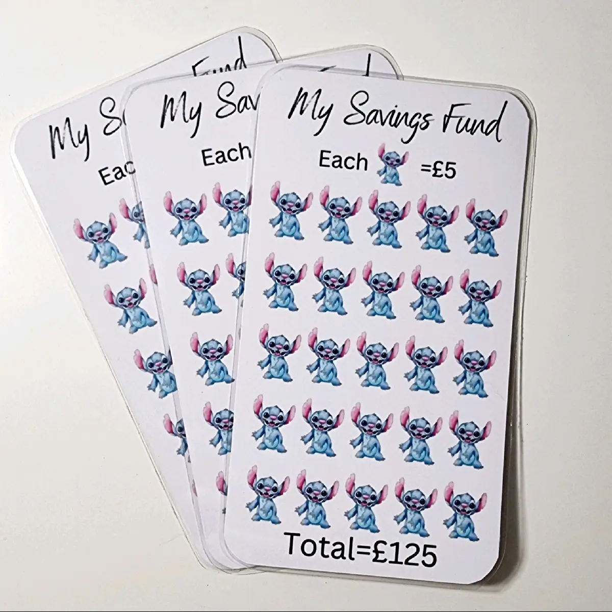 stitch inspired cash stuffing savings cards x 3 budget binder