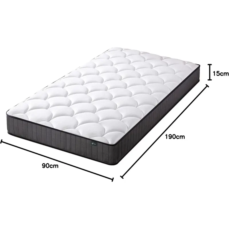 ZINUS Single Pocket Spring & Memory Foam Mattress - 3 ft x 6.2ft & 6 Inch depth |   Skin-friendly Soft & Durable |   Orthopedic Mattress |   Perfect Ergonomic Sleeping Position |   OEKO-TEX Certified, White 1