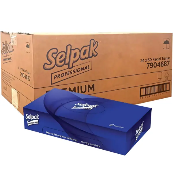 Selpak Professional Facial Tissues Box Multipack – 24 Boxes x 50 White 3-Ply Sheets | V Tissue – Soft, Absorbent & Hygienic Napkins for Home & Commercial Use