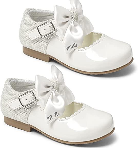 Melancia Personalised Gilrs Kids Spanish Bow Shoes Party Events Patent 1