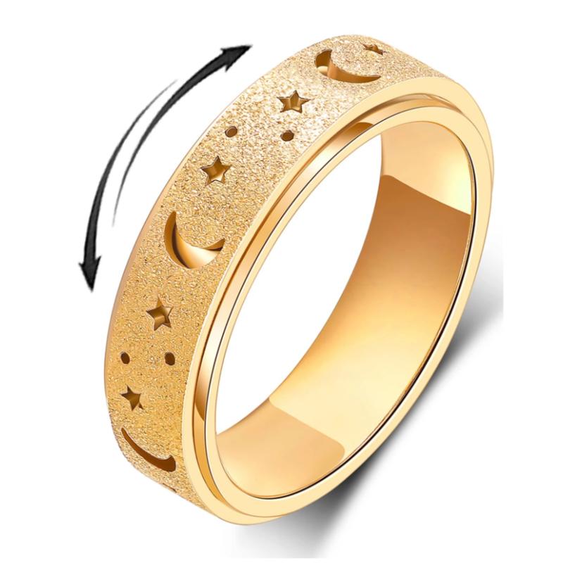 Fidget Ring Anxiety Relief Ring for Men Women Stainless Steel Titanium Spinning Ring Fidget Toy Adult Rose Gold Size 6-10 3