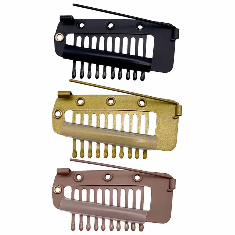 6 Pcs Chunni Clips Set with Safety Pin, Black/Brown/Golden/Multi-color 2