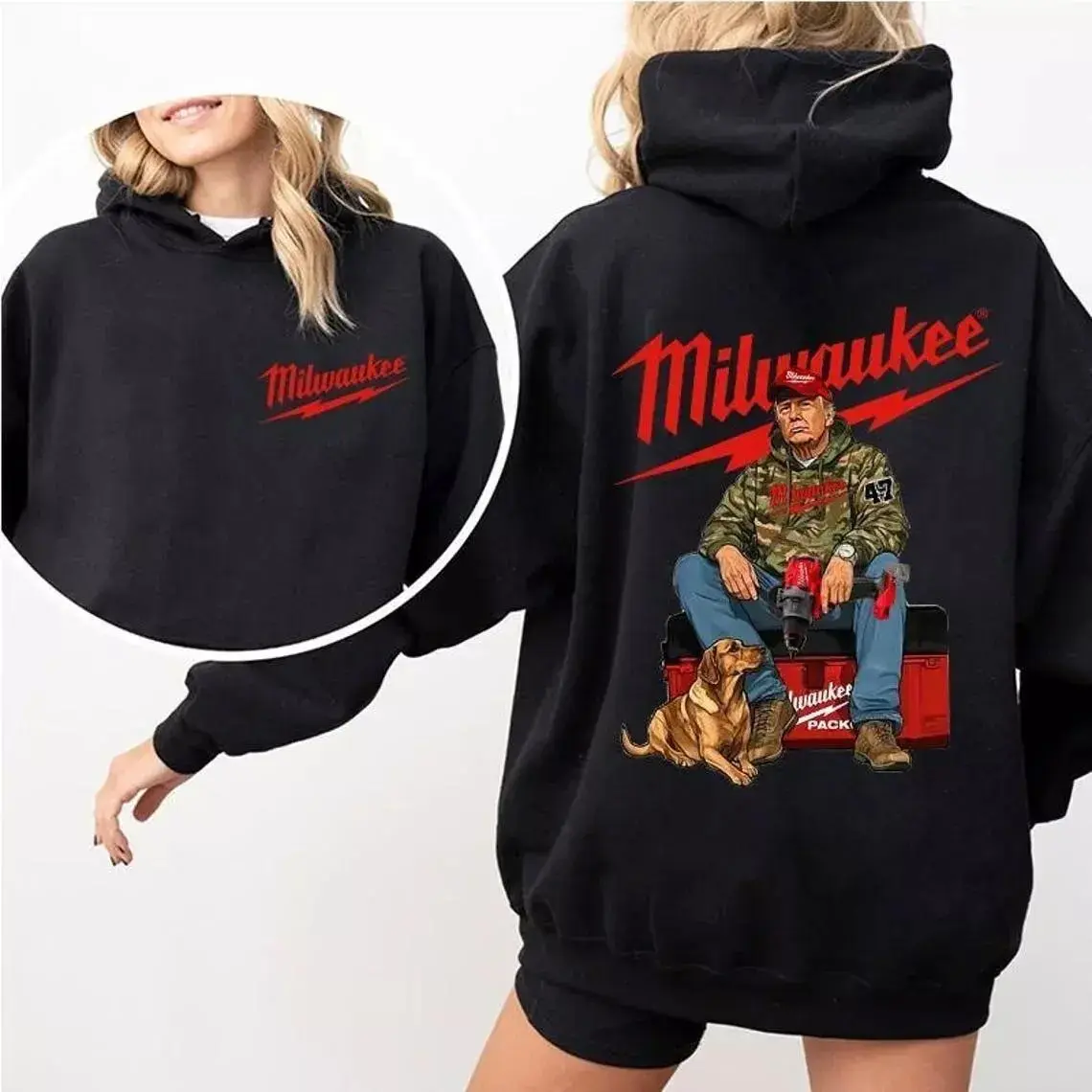 Milwauuukeeee Truuummmp Unisex Shirt, Fuel Hand Drill Dog Hunt Hoodie Gildan Heavy Cotton