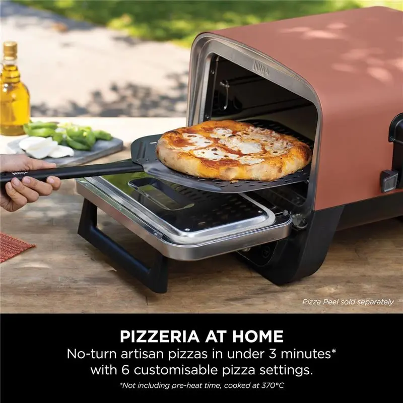 Ninja Woodfire Electric Outdoor Oven, 8-in-1 Pizza Oven, High-Heat Roaster & BBQ Smoker with Roast Rack, Pro-Heat Tray, Pizza Stone, Wood Pellets & Scoop, Electric, 6 Pizza Settings, Burnt Orange 3