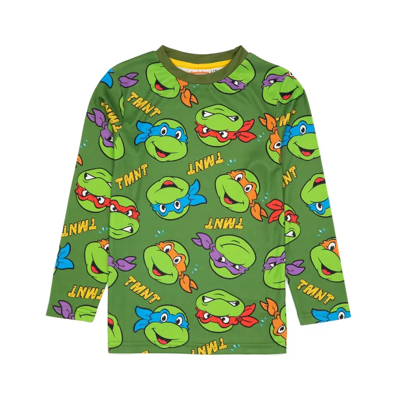 Vanilla Underground x Teenage Mutant Ninja Turtles Boys Green Character Short Sleeve Long Leg Pyjama Set 2