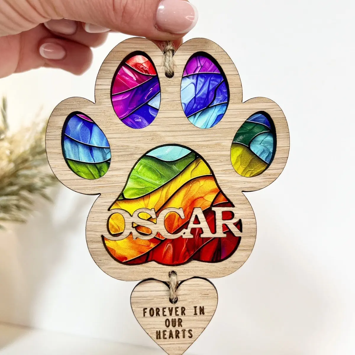 Dog loss rainbow bridge stained glass effect ornament dog sympathy gift dog memorial dog keepsake dog lover gift rainbow bridge gift stained glass rainbow sun catcher light catcher pet loss loss gift pet memorial dog decoration dog decor dog ornament